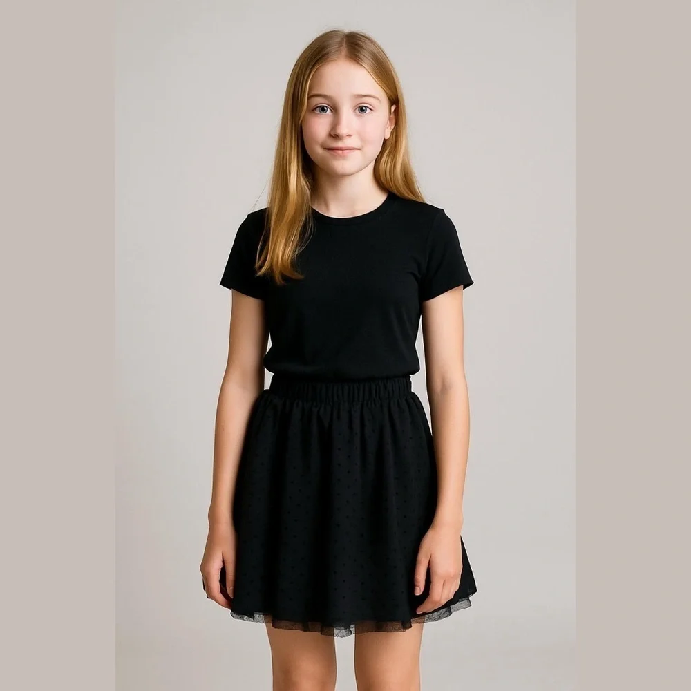 Childrens Place Size 14 Black Adjustable Skirt